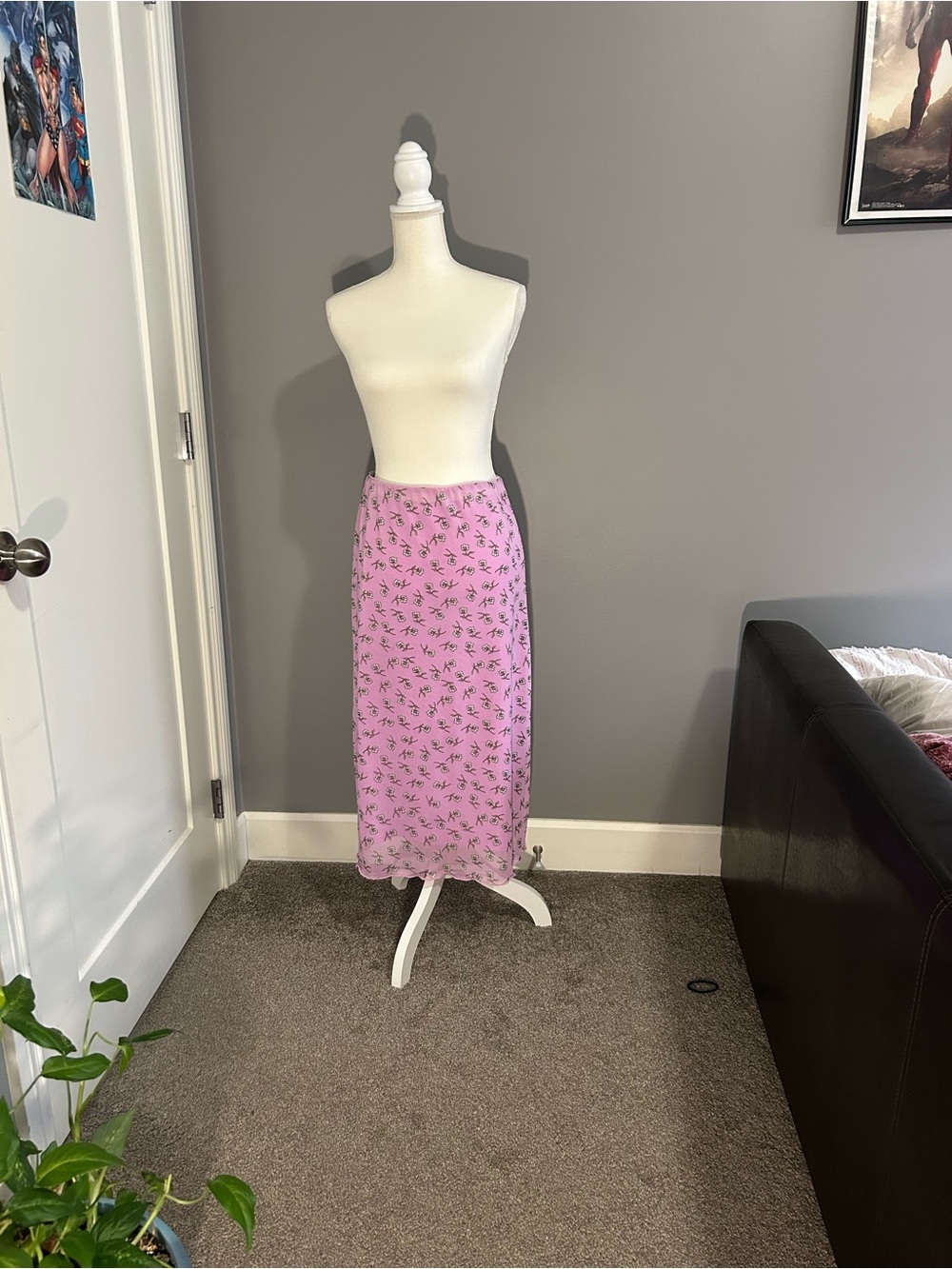 Forever 21 Pink Floral Maxi Skirt